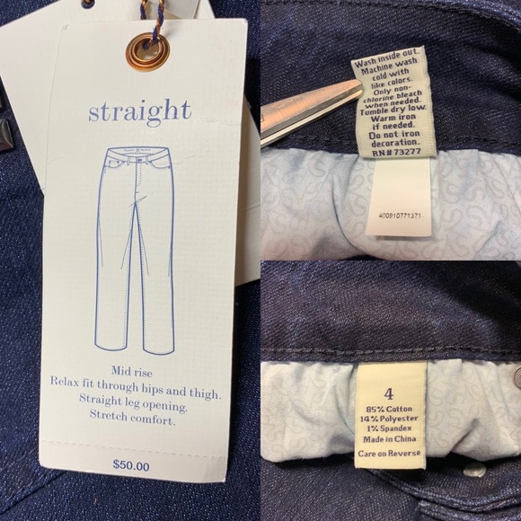 Simply Vera Vera Wang Mid Rise Straight Leg Jeans - Picture 8 of 8